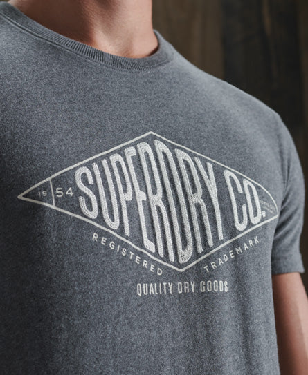 Crafted Workwear T-Shirt - Dark Grey - Superdry Singapore