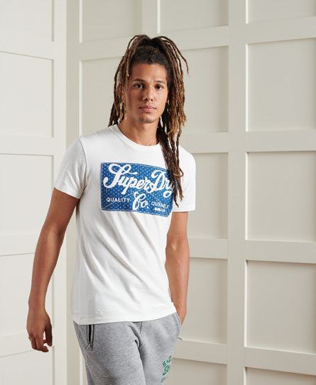 Crafted Workwear T-Shirt - Cream - Superdry Singapore