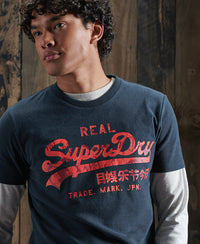 Vintage Logo Rising Sun T-Shirt-Dark Blue - Superdry Singapore