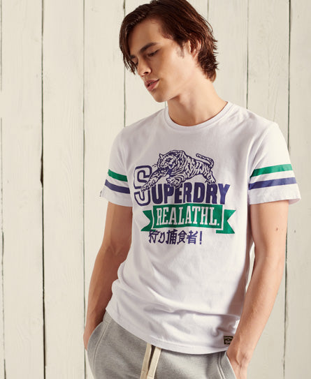Bonded Varsity Standard Weight T-Shirt - White - Superdry Singapore