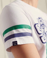 Bonded Varsity Standard Weight T-Shirt - White - Superdry Singapore