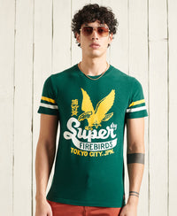Bonded Varsity Standard Weight T-Shirt - Green - Superdry Singapore