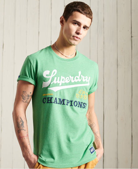 Vintage Varsity Embroidered T-Shirt - Green - Superdry Singapore