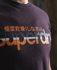 Core Logo Vintage Stripe T-Shirt-Purple - Superdry Singapore