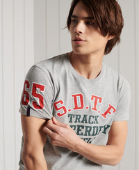 Lightweight Track & Field Graphic T Shirt - Grey - Superdry Singapore