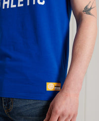 Lightweight Track & Field Graphic T Shirt - Blue - Superdry Singapore