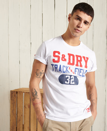 Lightweight Track & Field Graphic T-Shirt - White - Superdry Singapore
