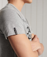 Military Graphic Lightweight T-Shirt - Grey - Superdry Singapore