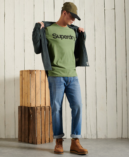 Military Graphic Lightweight T-Shirt - Green - Superdry Singapore