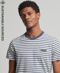 Organic Cotton Orange Label Stripe T-Shirt - Navy - Superdry Singapore