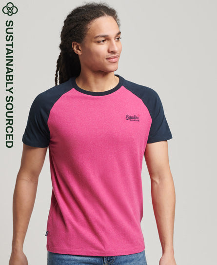 Organic Cotton Baseball T-Shirt - Pink - Superdry Singapore