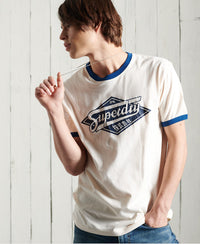 Boho Ringer Graphic T-Shirt - Cream - Superdry Singapore