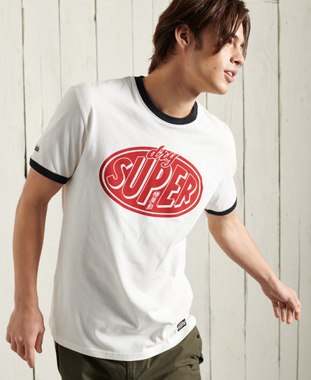 Boho Ringer Graphic T-Shirt - Beige - Superdry Singapore