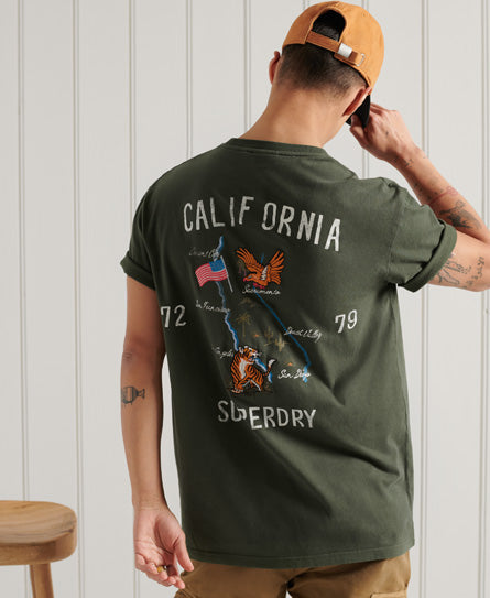 Military Box Fit Graphic T-Shirt - Green - Superdry Singapore