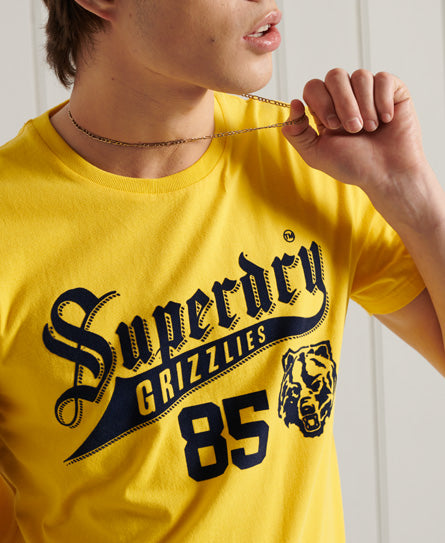 Collegiate Graphic Lightweight T-Shirt - Yellow - Superdry Singapore