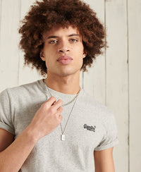 Organic Cotton Vintage Embroidered T-Shirt - Light Grey - Superdry Singapore