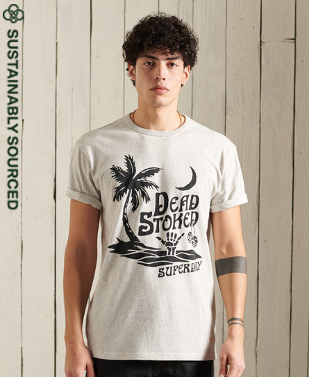 Organic Cotton Cali Surf Relaxed Fit T-Shirt - Grey - Superdry Singapore