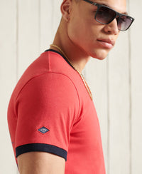 Cali Surf Graphic Ringer T-Shirt - Red - Superdry Singapore