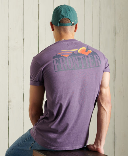 Frontier Graphic Box Fit T-Shirt - Purple - Superdry Singapore