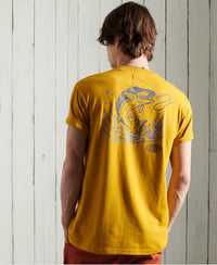 Frontier Graphic Box Fit T-Shirt - Yellow - Superdry Singapore