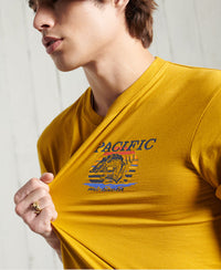 Frontier Graphic Box Fit T-Shirt - Yellow - Superdry Singapore