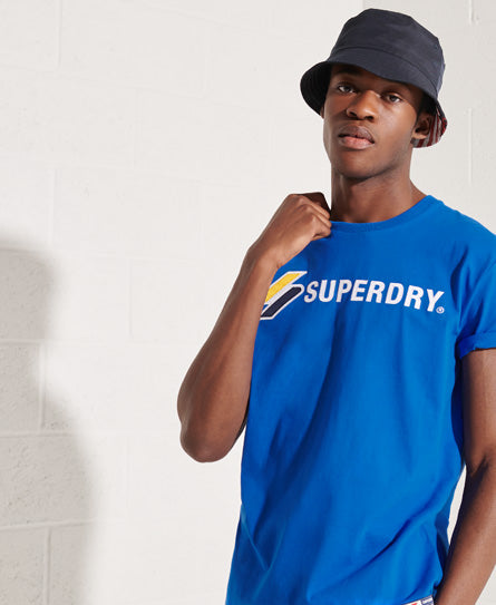 Sportstyle Applique T-Shirt - Blue - Superdry Singapore
