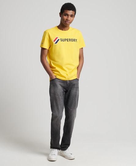 Sportstyle Applique T-Shirt - Yellow - Superdry Singapore