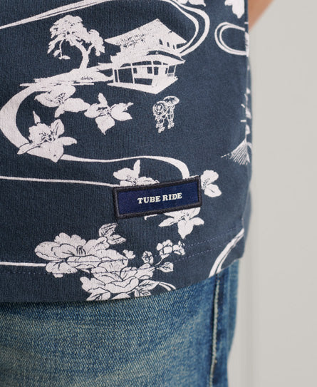 Vintage Logo All Over Print T-Shirt - Navy - Superdry Singapore