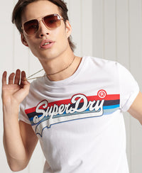 Vintage Logo Cali Stripe T-Shirt - White - Superdry Singapore