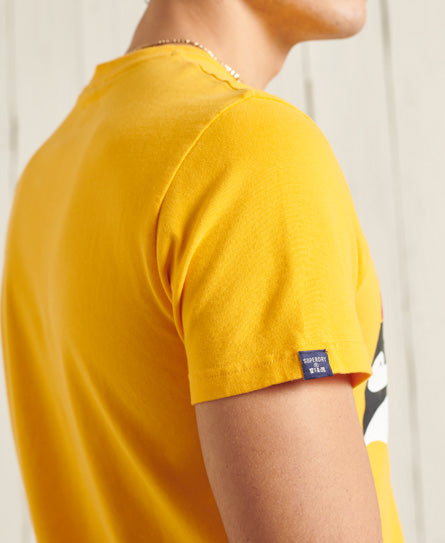 Vintage Logo Cali Stripe T-Shirt - Yellow - Superdry Singapore