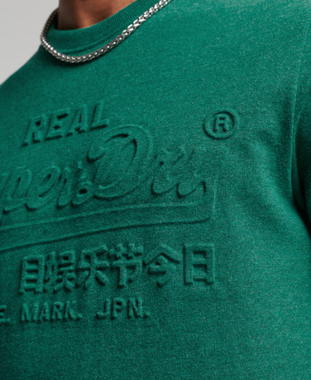 Vintage Logo Embossed T-Shirt - Green - Superdry Singapore