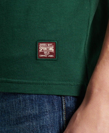 Vintage Logo Chenille Standard Weight T-Shirt - Green - Superdry Singapore