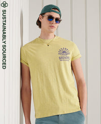 Organic Cotton La Beach Surf T-Shirt - Yellow - Superdry Singapore