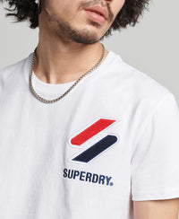Sportstyle Chenille T-Shirt - White - Superdry Singapore