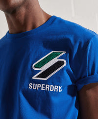 Sportstyle Chenille T-Shirt - Blue - Superdry Singapore