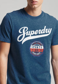 Script Style Col Tee-Rich Blue Marl - Superdry Singapore