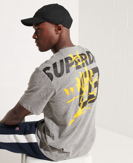 Strikeout Graphic T-Shirt - Light Grey - Superdry Singapore
