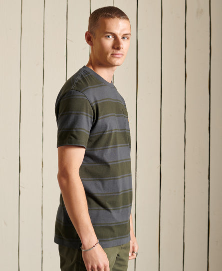 Organic Cotton Striped Workwear Pocket T-Shirt-Multi - Superdry Singapore