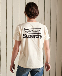 Core Logo American Classic T-Shirt-Cream - Superdry Singapore