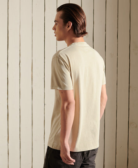 Organic Cotton Vintage Workwear Pocket T-Shirt - Parchment White - Superdry Singapore
