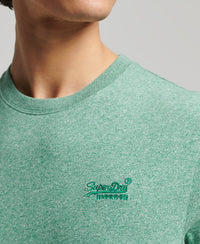Organic Cotton Vintage Logo Embroidered T-Shirt - Green - Superdry Singapore