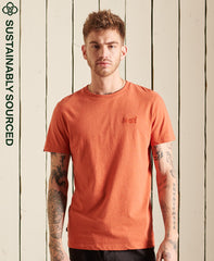 Organic Cotton Vintage Logo Embroidered T-Shirt - Orange