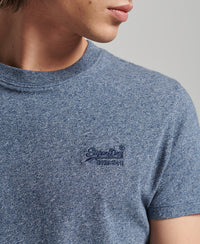 Organic Cotton Vintage Logo Embroidered T-Shirt - Blue - Superdry Singapore