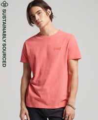 Organic Cotton Vintage Logo Embroidered T-Shirt - Coral - Superdry Singapore