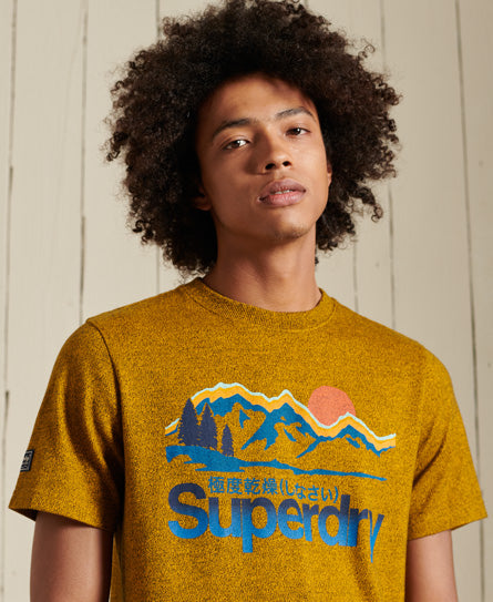 Core Logo Great Outdoors T-Shirt-Yellow - Superdry Singapore