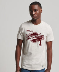 Vintage Script Style Coll Tee-Oat Marl - Superdry Singapore