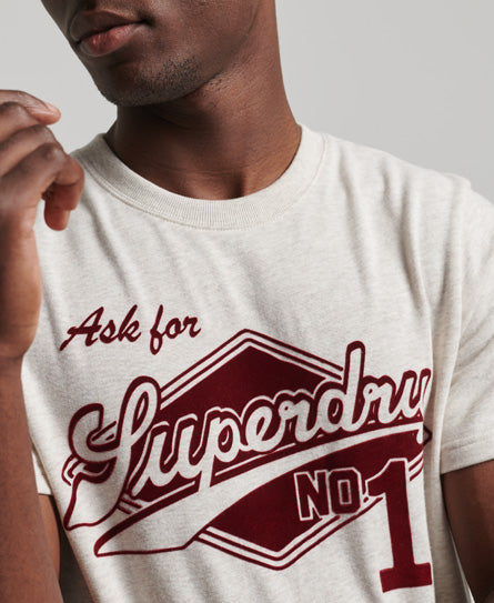 Vintage Script Style Coll Tee-Oat Marl - Superdry Singapore