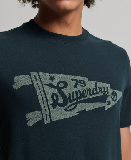 Superdry Vintage Script Style Coll Tee - Navy - Superdry Singapore