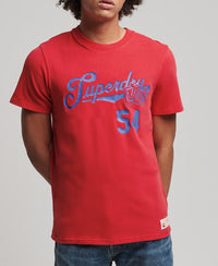 Vintage Script Style Coll Tee-Drop Kick Red - Superdry Singapore