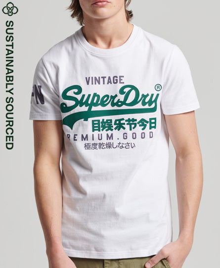 Organic Cotton Vintage Logo T-Shirt - White - Superdry Singapore